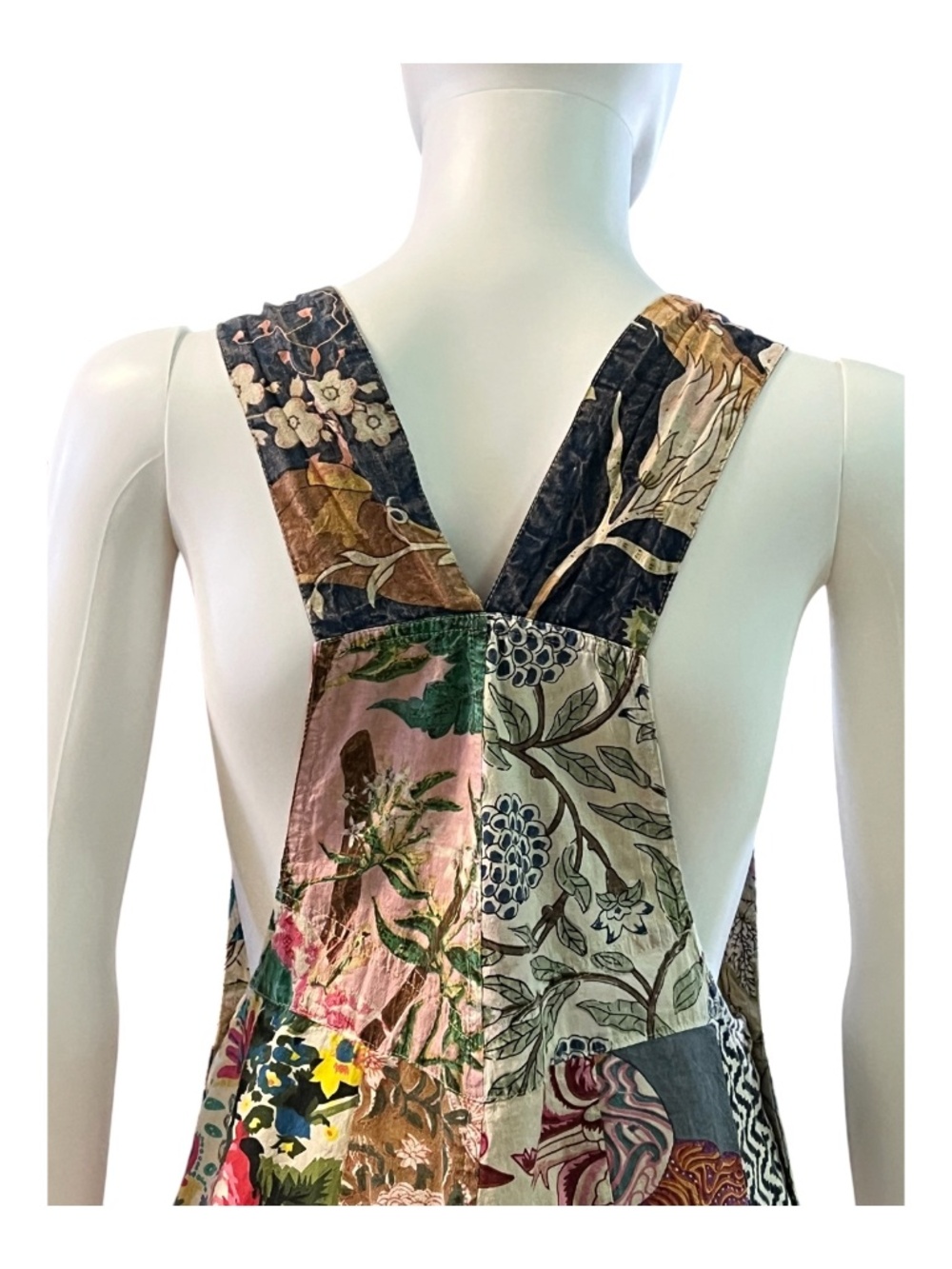 EUC Blue Sky boho patchwork cotton overalls | size S - Picture 6 of 10